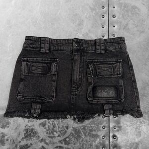 Alexander Wang Charcoal Denim Mini Skirt